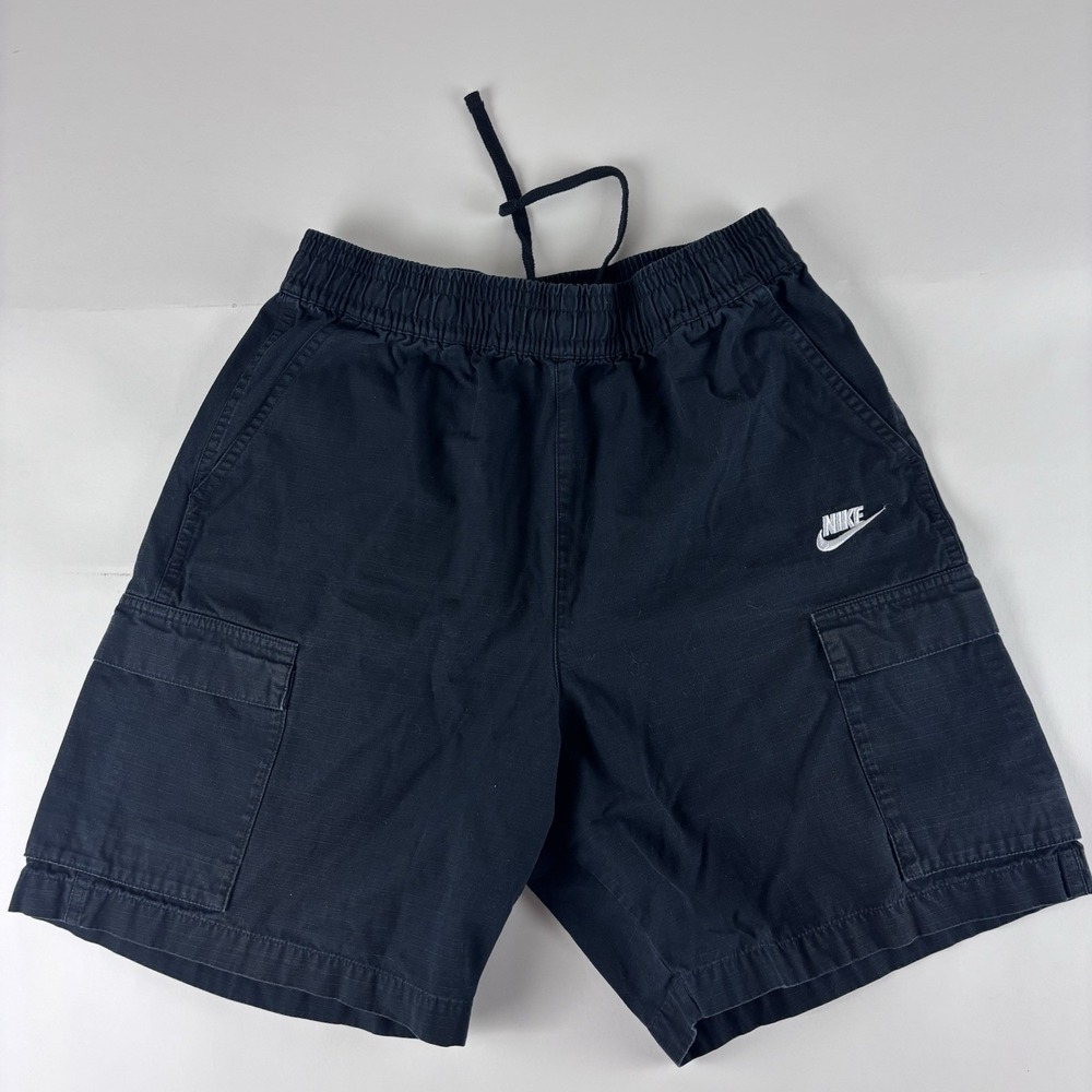 Nike Shorts Mens Small Black Cargo Utility Loose Fit Ripstop Club Woven